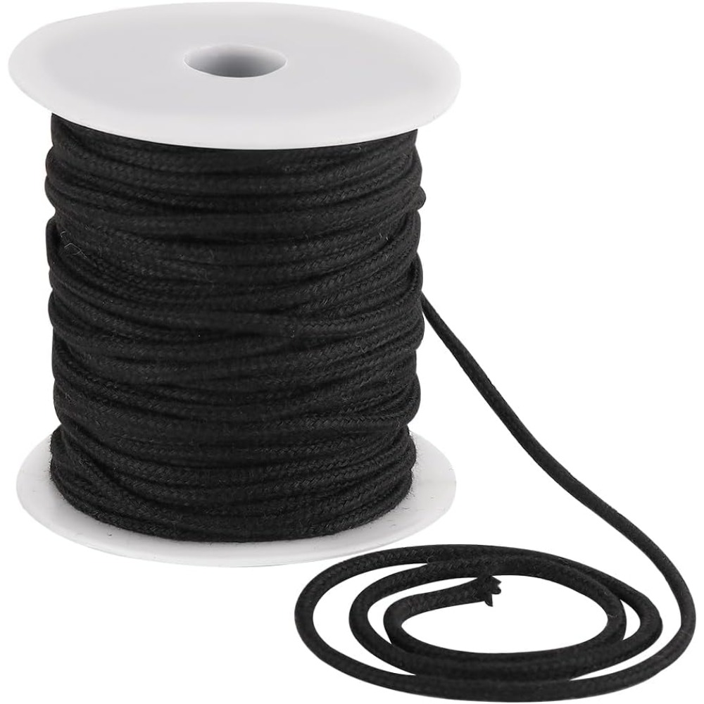 Macrame Cord Cotton - 4mm 33Yards Black Cotton Rope Soft