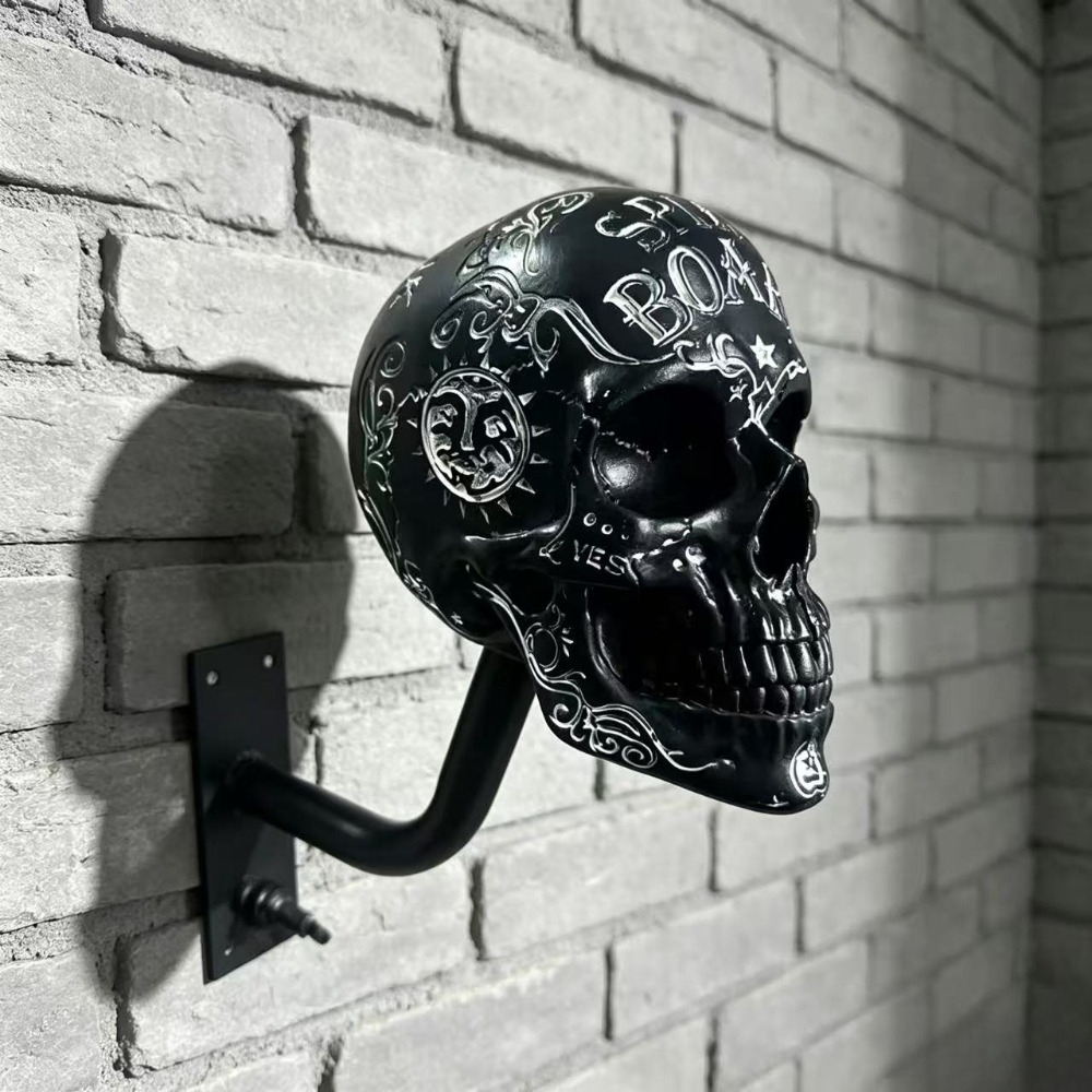 Art Craft Hat - Wall Mounted Gothic Motorcycle Skull Helmet