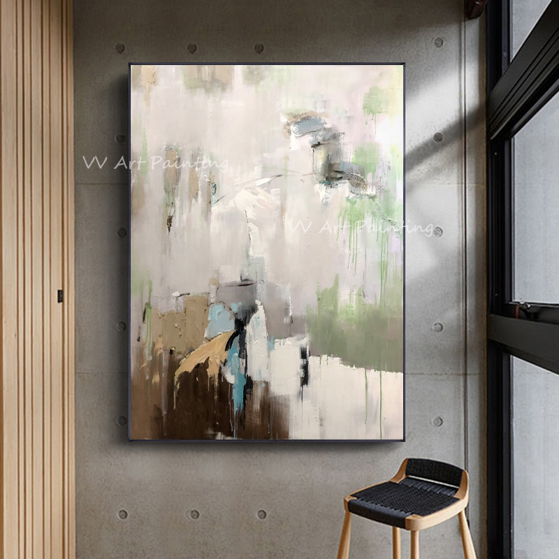 Painting Knife Palette - Hand Painted Abstract Oil Painting, Vertical