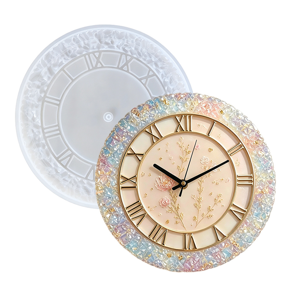 Art Craft Table - Diamond Faceted Clock Silicone Mold for