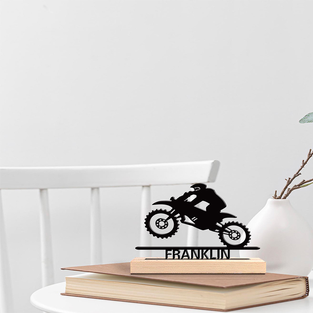 Art Craft Usa - 1pc Abstract Motorbike jumping Custom Name