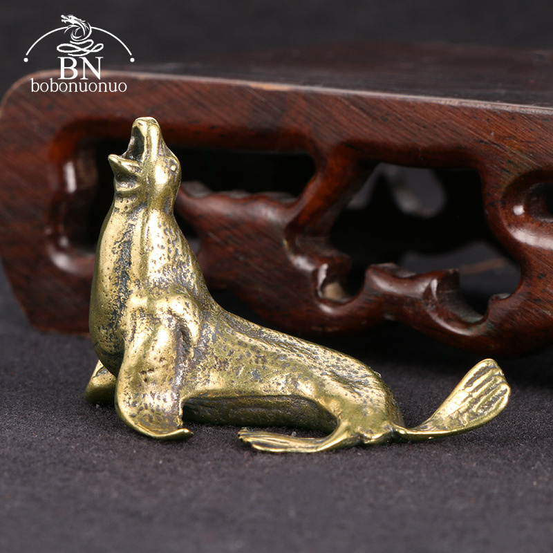 Art Craft Table - Metal Brass Sea Lion Animal Figurine