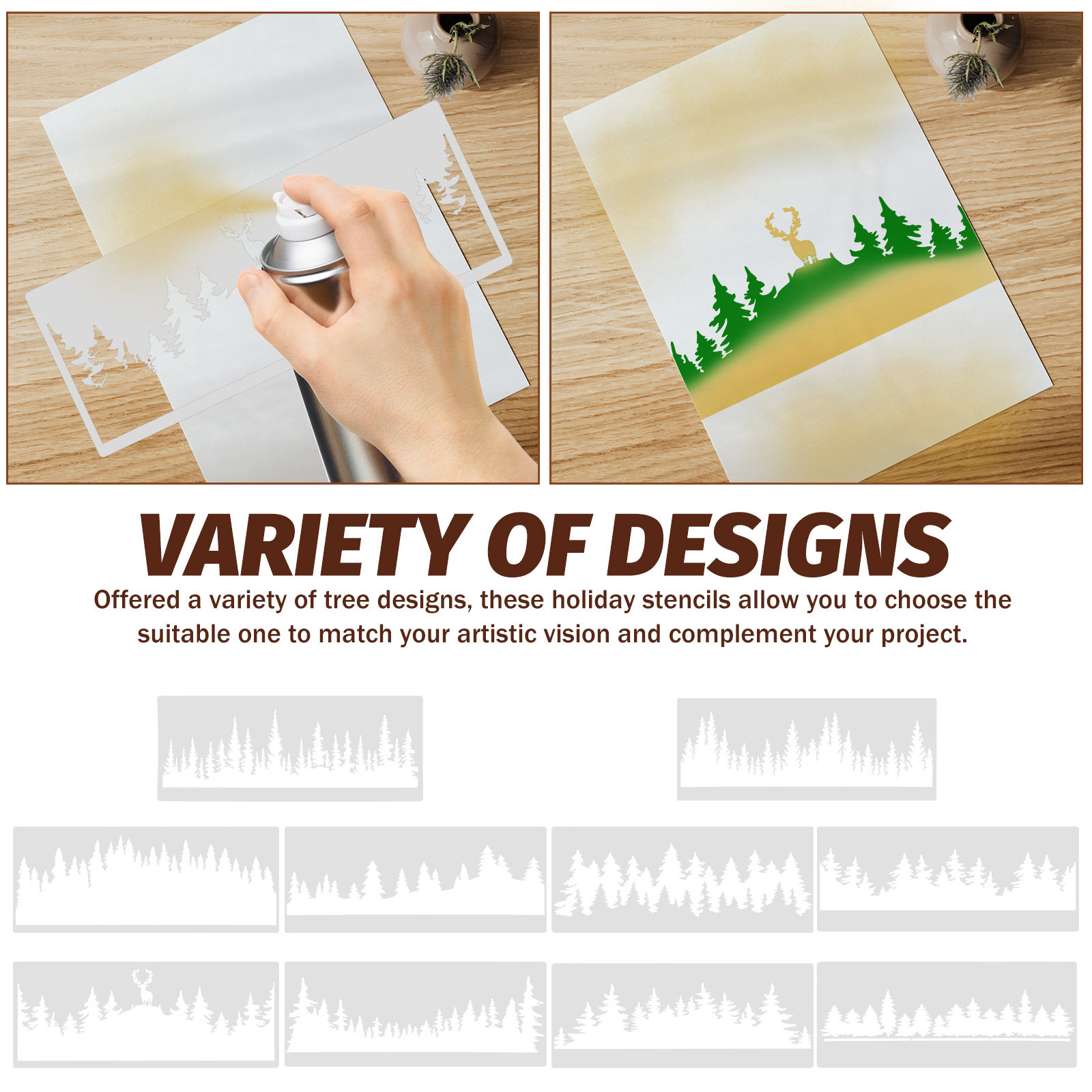 10Pcs Tree Stencils Painting T - Art Craft Furniture recension och pris