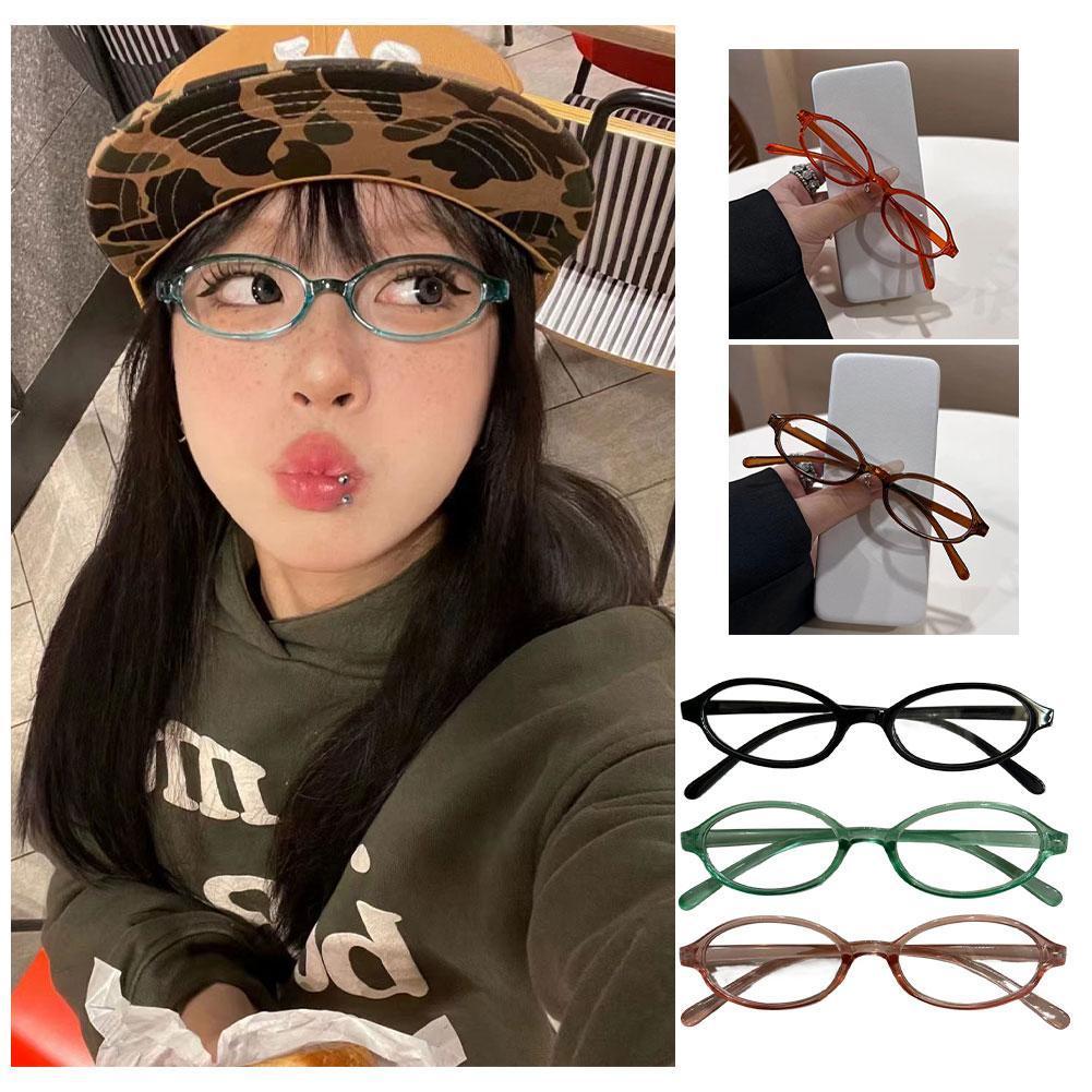 Women Retro Oval Glasses Y2K J - Art Craft Glasses recension och pris