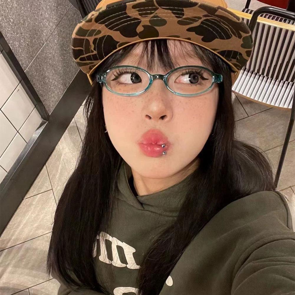 Women Retro Oval Glasses Y2K J - Art Craft Glasses recension och pris