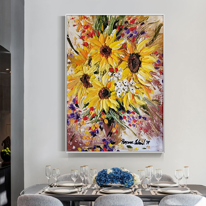 Vibrant 3D Impasto Sunflower O - Painting Knife Palette recension och pris