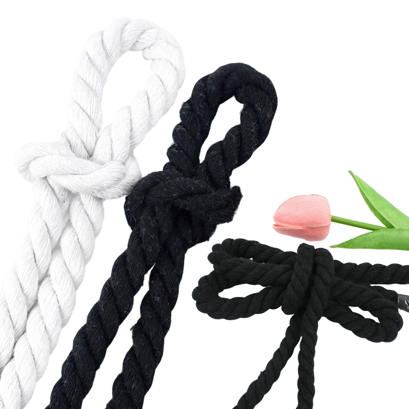 5-20mm White/Black Cotton Cord - Macrame Cord Cotton recension och pris