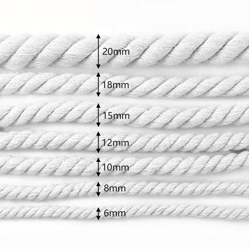 5-20mm White/Black Cotton Cord - Macrame Cord Cotton recension och pris