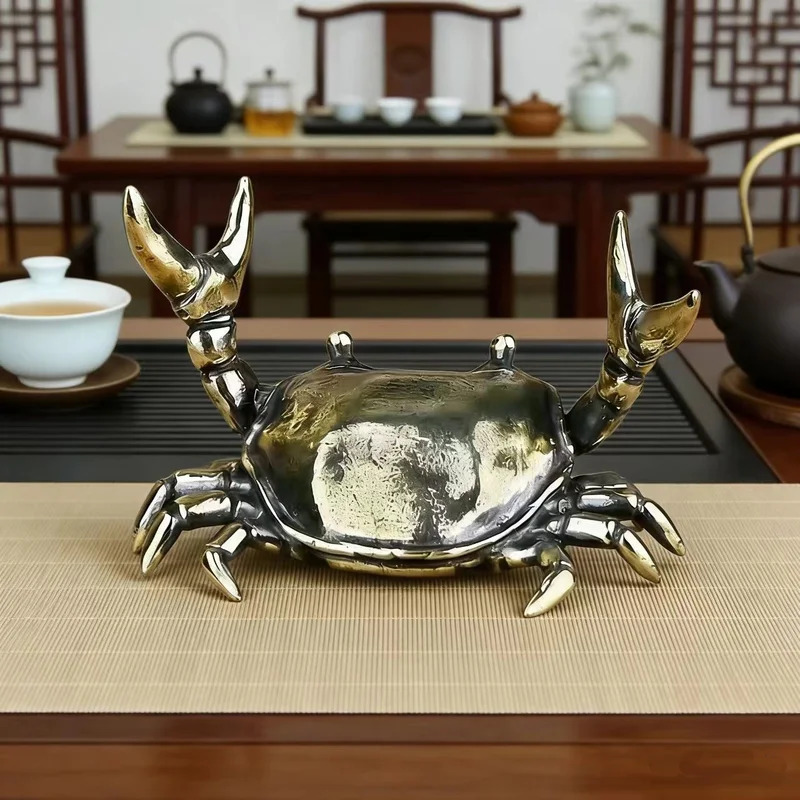 Brass Crab Sculpture Weightlif - Art Craft Furniture recension och pris