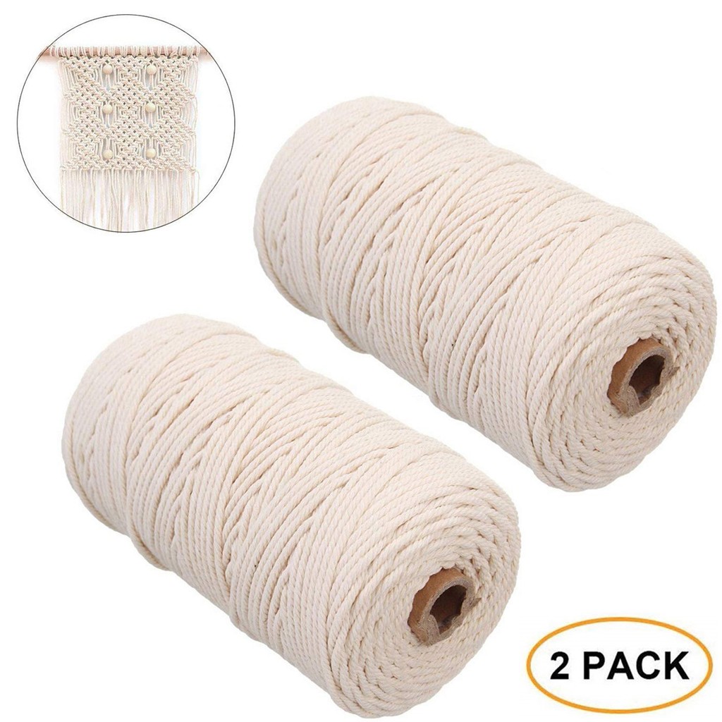 Macrame Rope 2mm 200M Natural  - Macrame Cord Cotton recension och pris