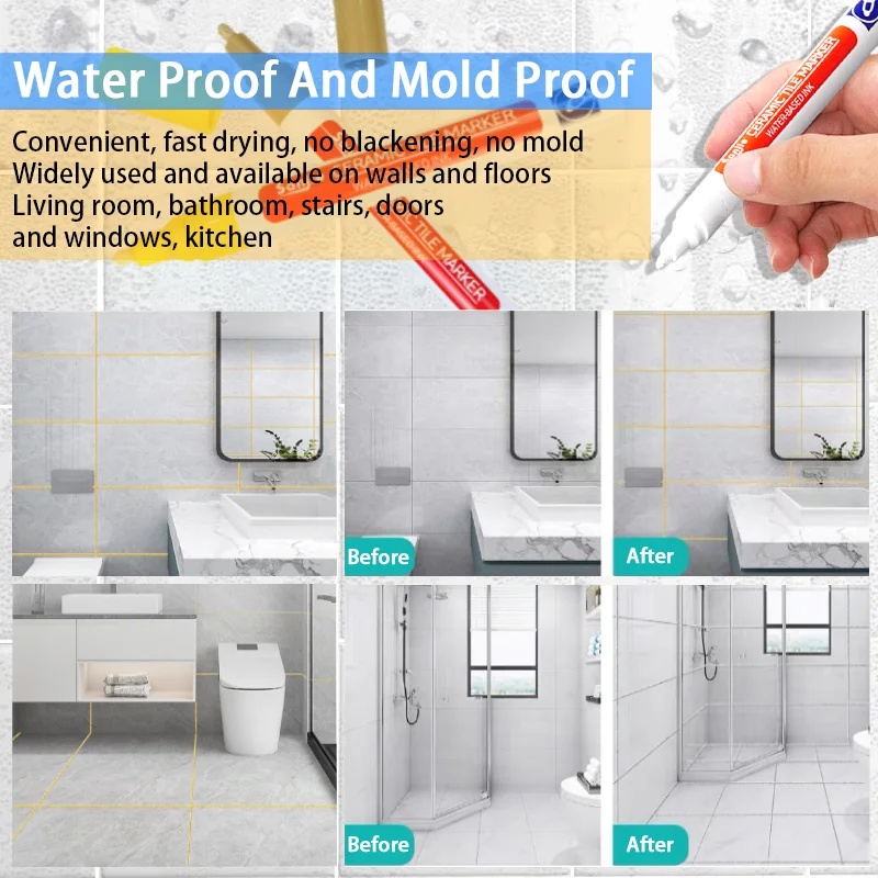 1-2 Pcs Waterproof White Marke - Mosaic Tile Supply recension och pris